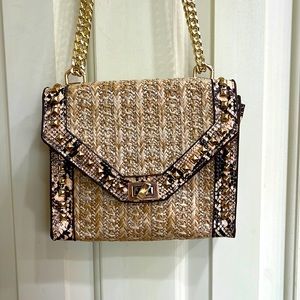 Steve Madden Rafffia & Gold Studded Bag